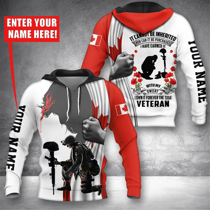 Personalized Name Canada Anzac day Hoodie 3D Full Painting