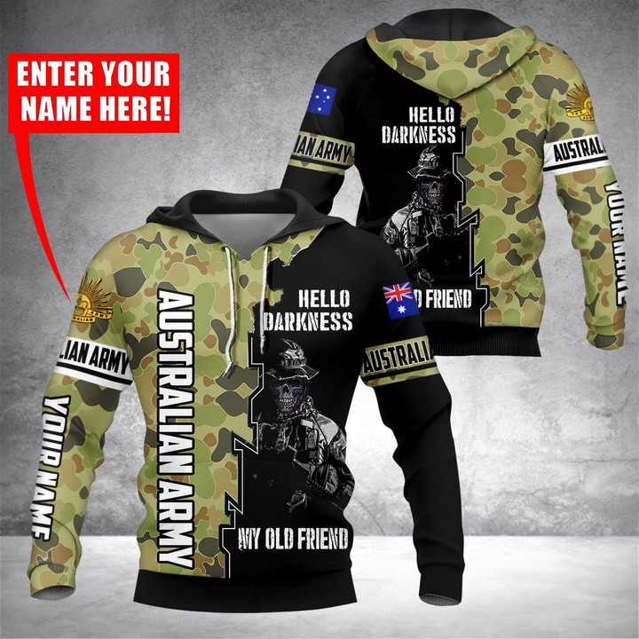 Personalized Name Australian Army Hoodie 3D Full Painting