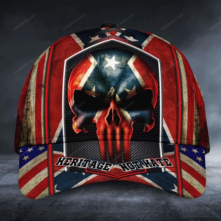 Skull with confederate flag classic caps