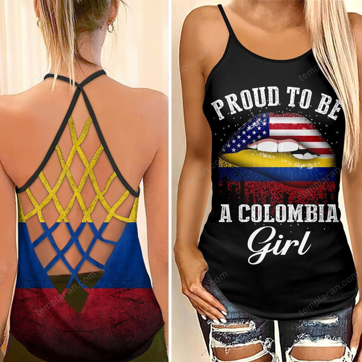 Proud To Be A Colombian Woman Cross Tank Top hqt-35ct35