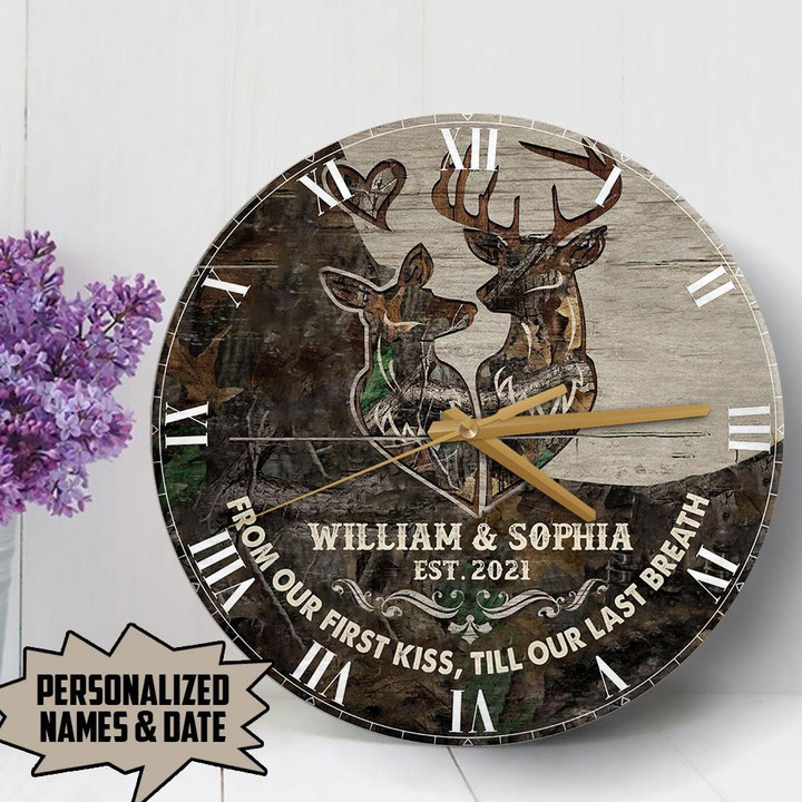 Personalized Till Our Last Breath Wooden Clock NVL-28NQ001 Wooden Clock Human Custom Store