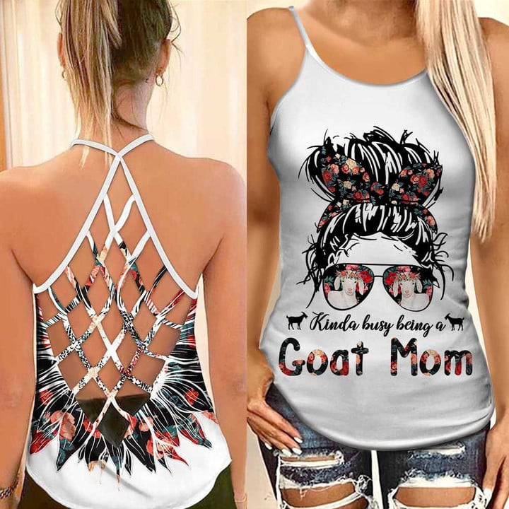 Kinda busy being a Goat Mom Woman Cross Tank Top