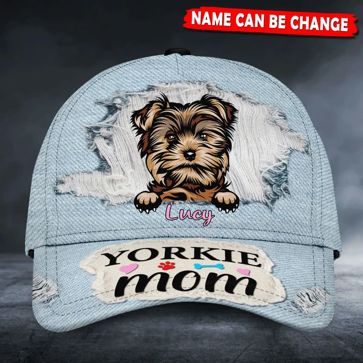 Personalized Yorkie Mom Classic Caps 3D Printing