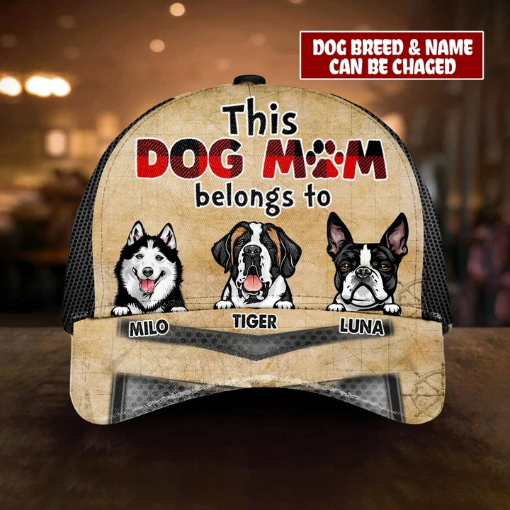 This Dog Mom belongs to ... Personalized Dogs Cap nla-30nq021
