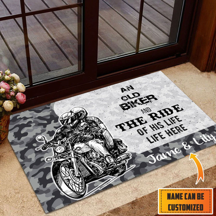 Biker and the ride Doormat Full Printing Area Rug Templaran.com - Best Fashion Online Shopping Store