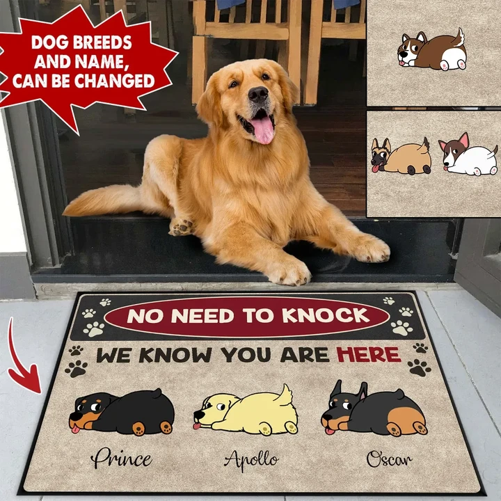 Personalized Dog Breeds and Name Doormat Full Printing hqt-dct10