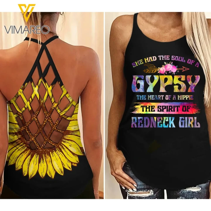 Country Girl Criss-Cross Open Back Camisole Tank Top HP