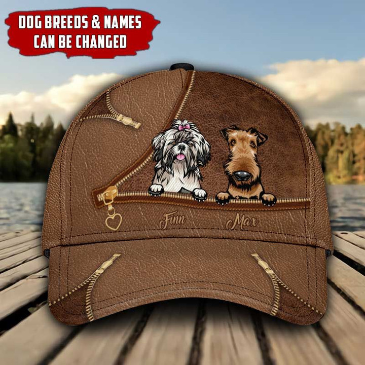 DOG MOM LEATHER PERSONALIZED CAP
