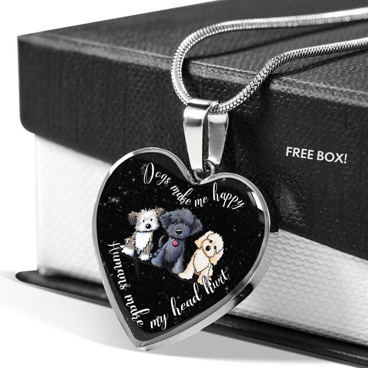 DOGS MAKE ME HAPPY KNV-18DD002 Jewelry ShineOn Fulfillment Luxury Necklace (Silver) No