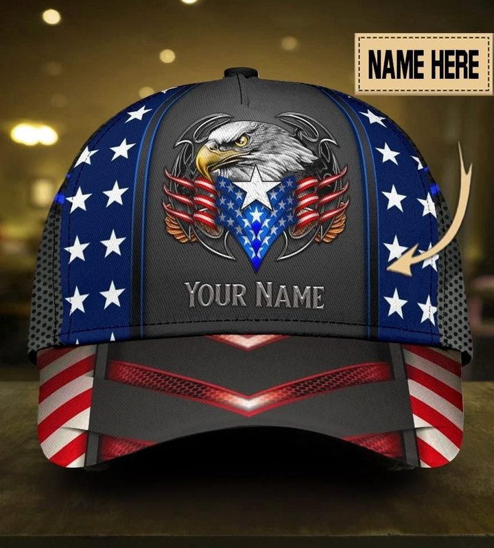 Personalized Name Eagle American Cap KNV-30CT43
