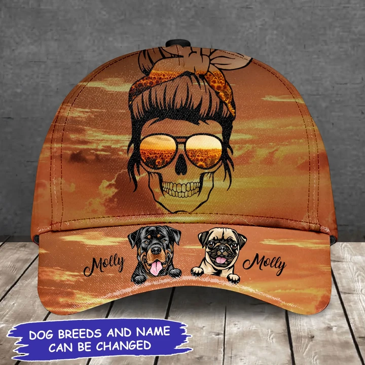 PERSONALIZED DOG MOM SUNFLOWER SUNSET CAP