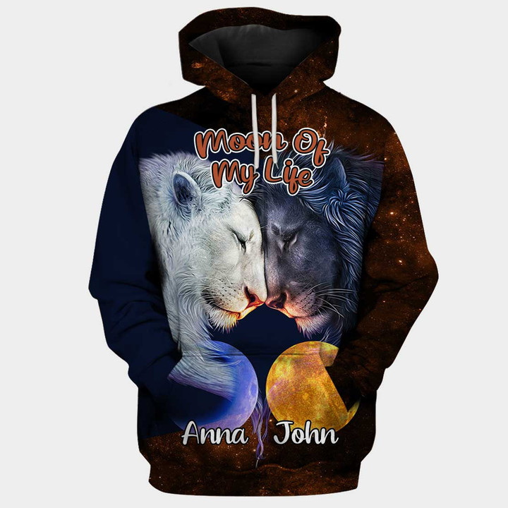 Personalized My Sun And Stars Moon Of My Life Lion Couple Hoodies 3D Full Printing Hoddie 3D 3D Tee Art Hoodie for Boyfriend S