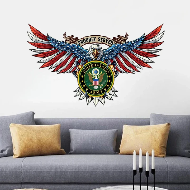 United States Army Proudly Served Cut Metal Sign