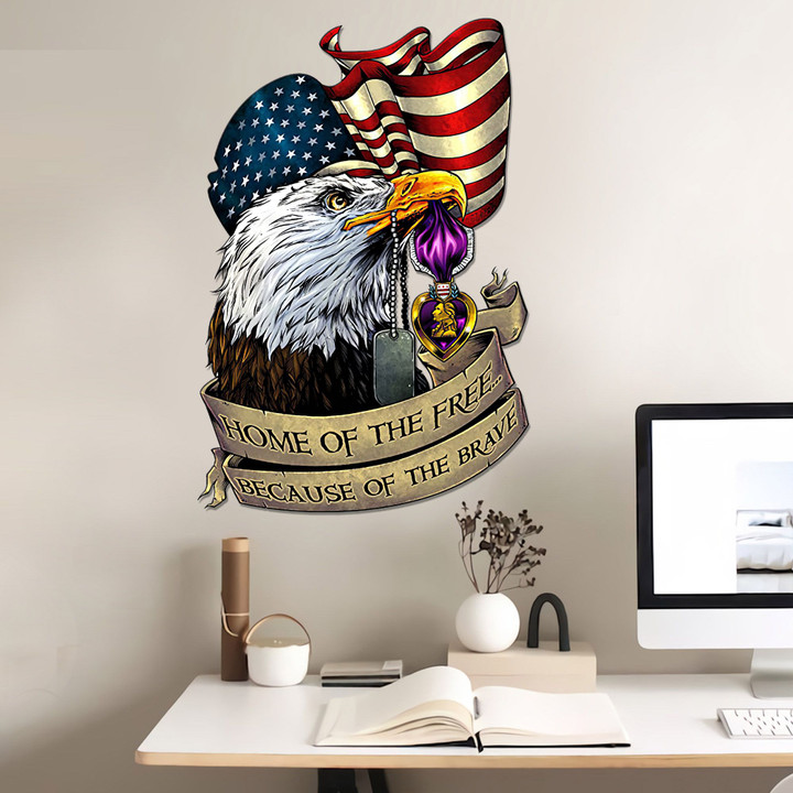 USA Flag Bald Eagle Cut Metal Sign tdh | hqt-49CT08