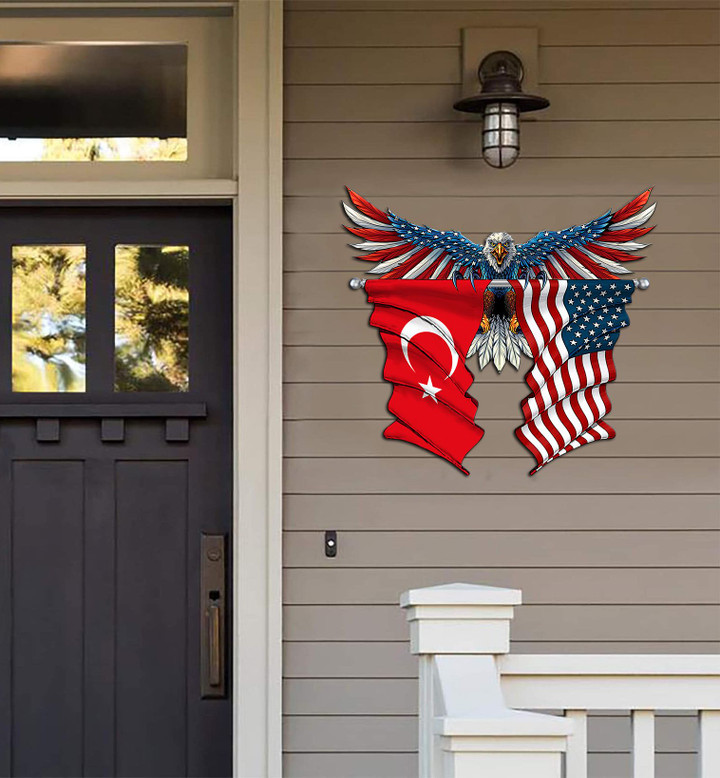 Turkey Flag Eagle Cut Metal Sign hqt-49xt039