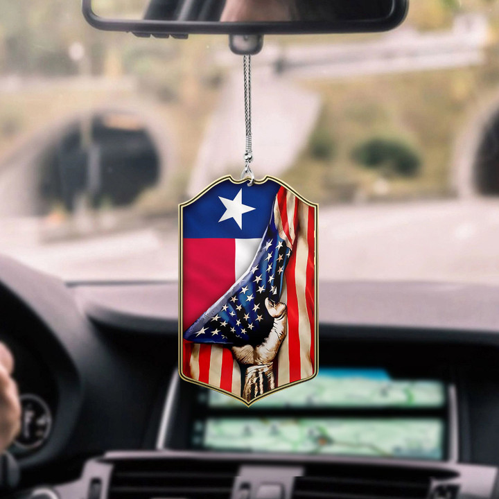 Texas Flag CAR HANGING ORNAMENT tdh | hqt-37dd10