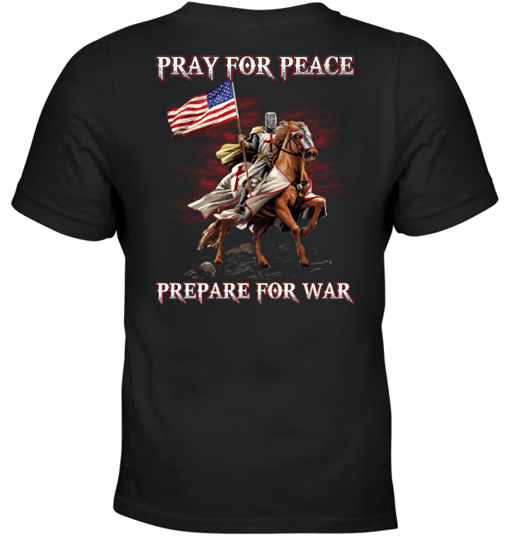 Pray For Peace Prepare For War Knight Templar T-Shirt