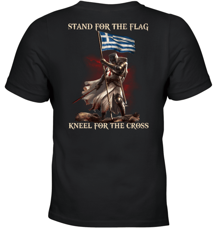 Stand For The Flag Kneel For The Cross Greece Knight Templar T-Shirt