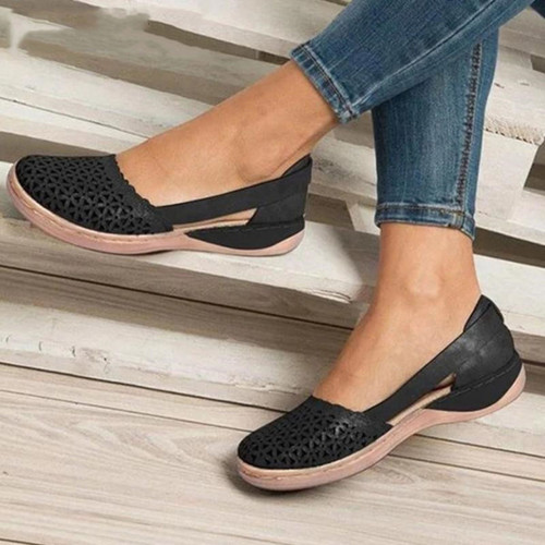 ICM™ Fashion Women Hook - Summer Slides  Shoes Leather Breathable Slippers Women Casual Flats
