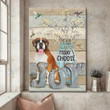 BOXER - CANVAS To Day I Choose Joy [ID3-B] | Framed, Best Gift, Pet Lover, Housewarming, Wall Art Print, Home Decor