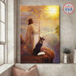 GERMAN SHEPHERD - CANVAS Jesus Looking [ID3-D] | Framed, Best Gift, Pet Lover, Housewarming, Wall Art Print, Home Decor