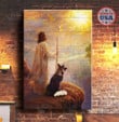 GERMAN SHEPHERD - CANVAS Jesus Looking [ID3-D] | Framed, Best Gift, Pet Lover, Housewarming, Wall Art Print, Home Decor