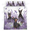 DOBERMAN Bedding Set Purple Flower [ID3-D] | Duvet cover, 2 Pillow Shams, Comforter, Bed Sheet