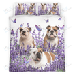 BULLDOG Bedding Set Purple Flower [ID3-B] | Duvet cover, 2 Pillow Shams, Comforter, Bed Sheet