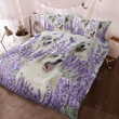 GREAT PYRENEES Bedding Set Purple Flower [ID3] | Duvet cover, 2 Pillow Shams, Comforter, Bed Sheet