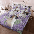 Calico cat Bedding Set Purple Flower | Duvet cover, 2 Pillow Shams, Pet Lovers, Calico cat Gift