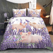 PIG Bedding Set Purple Flower [ID3-N] | Duvet cover, 2 Pillow Shams, Comforter, Bed Sheet