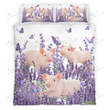 PIG Bedding Set Purple Flower [ID3-N] | Duvet cover, 2 Pillow Shams, Comforter, Bed Sheet