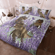 DINOSAUR Bedding Set Purple Flower [ID3-N] | Duvet cover, 2 Pillow Shams, Comforter, Bed Sheet