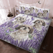 SHIH TZU  Quilt Bedding Set Purple Flower [ID3-D] | Quilt, 2 Pillow covers, Comforter, Bed Sheet Set