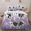 COW Bedding Set Purple Flower [ID3-N] | Duvet cover, 2 Pillow Shams, Comforter, Bed Sheet