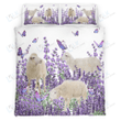 SHEEP Bedding Set Purple Flower [ID3-N] | Duvet cover, 2 Pillow Shams, Comforter, Bed Sheet