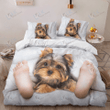 YORKSHIRE TERRIER Bedding Set Sleep Together [ID3-D] | Duvet cover, 2 Pillow Shams, Comforter, Bed Sheet