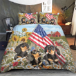 DACHSHUND  Bedding Set Beautiful Patriotic Floral [ID3-N] | Duvet cover, 2 Pillow Shams, Comforter, Bed Sheet