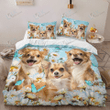 Chihuahua Bedding Set White Daisy [ID3-A] | Duvet cover, 2 Pillow Shams, Comforter, Bed Sheet