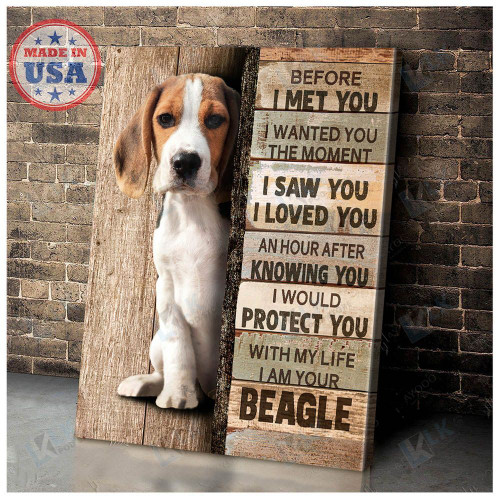 BEAGLE Canvas I Saw You I Loved You | Framed, Best Gift, Beagle Dog Lover, Housewarming, Wall Art Print, Home Decor