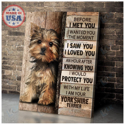 Yorshire Terrier Canvas I Saw You I Loved You, Framed, Best Gift, Yorkshire dog Lover, Housewarming, Wall Art Print, Home Decor