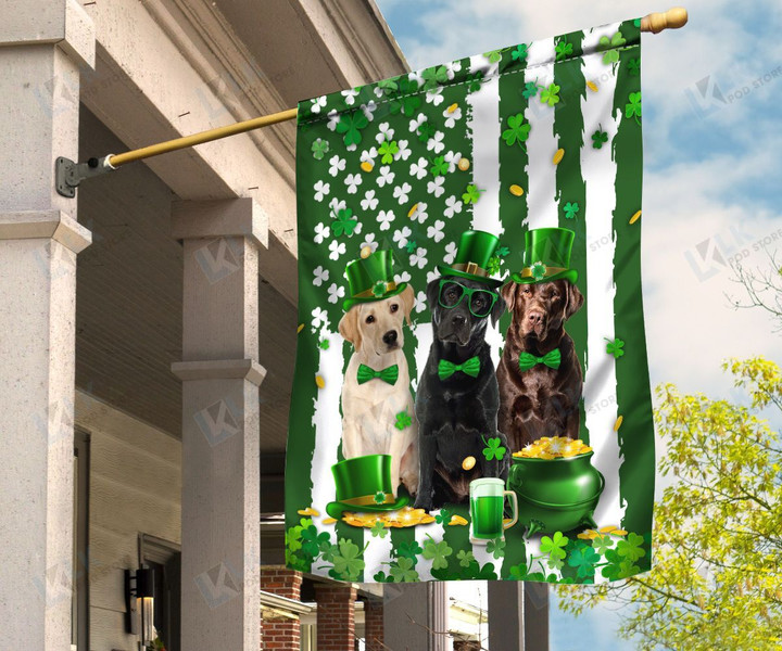  LABRADOR - Flag Saint Patrick's Day [ID3-T] | House Garden Flag, Dog Lover, New House Gifts, Home Decoration