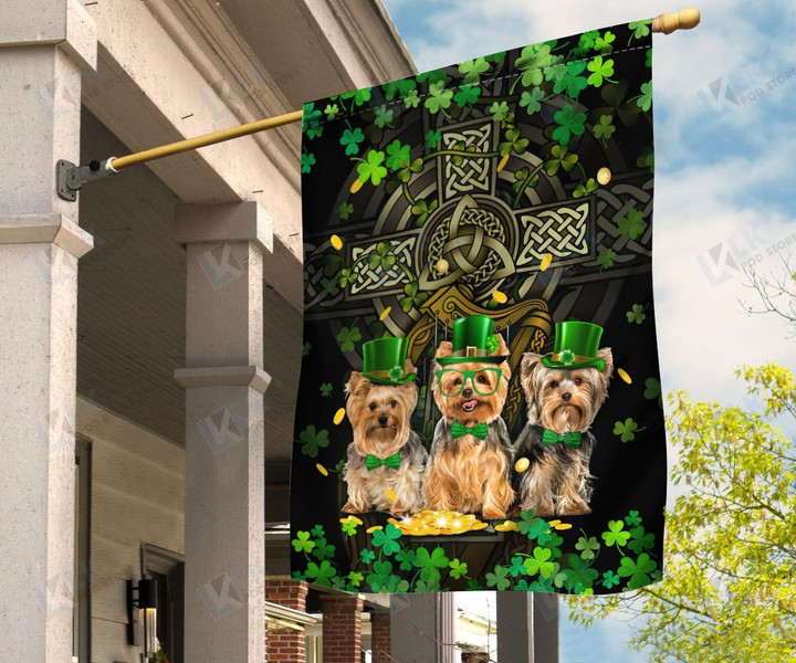  YORKSHIRE TERRIER - Flag Irish Cross [ID3-T] | House Garden Flag, Dog Lover, New House Gifts, Home Decoration