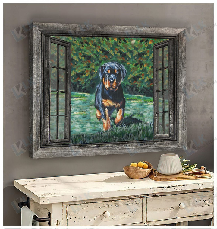 ROTTWEILER - CANVAS Window Art [ID3-T] | Framed, Best Gift, Pet Lover, Housewarming, Wall Art Print, Home Decor