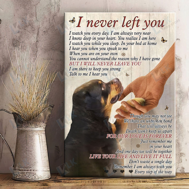 ROTTWEILER - CANVAS I Never Left You [ID3-B] | Framed, Best Gift, Pet Lover, Housewarming, Wall Art Print, Home Decor