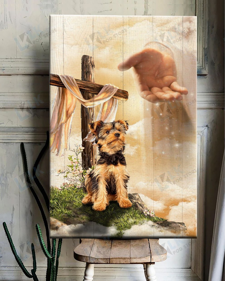 YORKSHIRE TERRIER - CANVAS Look Up God [ID3-N] | Framed, Best Gift, Pet Lover, Housewarming, Wall Art Print, Home Decor