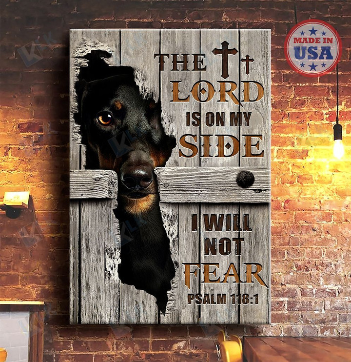 DACHSHUND - CANVAS The Lord Is On My Side [ID3-D] | Framed, Best Gift, Pet Lover, Housewarming, Wall Art Print, Home Decor