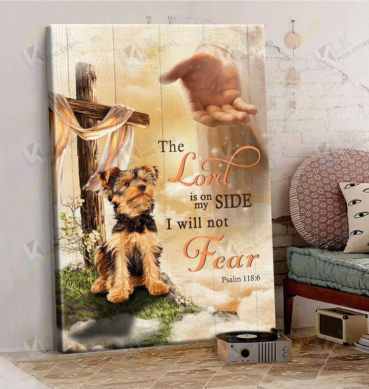YORKSHIRE TERRIER - CANVAS The Lord Is On My Side [ID3-N] | Framed, Best Gift, Pet Lover, Housewarming, Wall Art Print, Home Decor