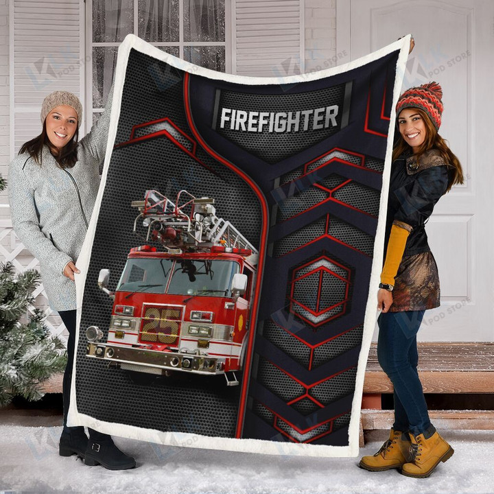FIREFIGHTER Blanket Carbon Pattern 04 [ID3-D] | | Gifts for Firefighter, Sherpa Fleece Blanket Throw, Home & Living, Firefighter Quilt