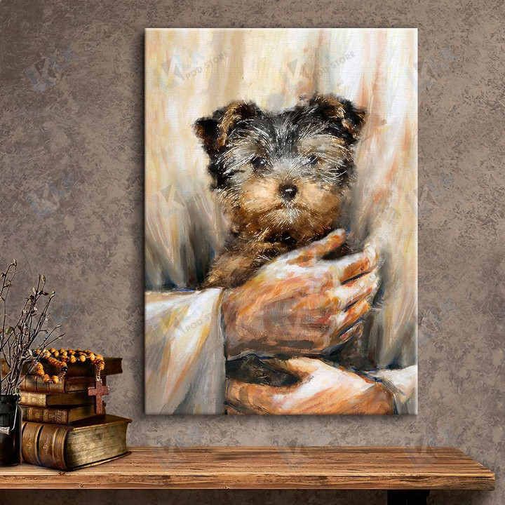 YORKSHIRE TERRIER - CANVAS The Lord Hold Me [ID3-P] | Framed, Best Gift, Pet Lover, Housewarming, Wall Art Print, Home Decor